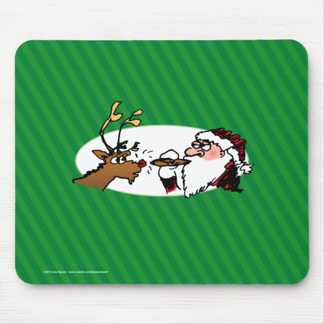 Stogie Santa Funny Cartoon Mouse Pad (Front)