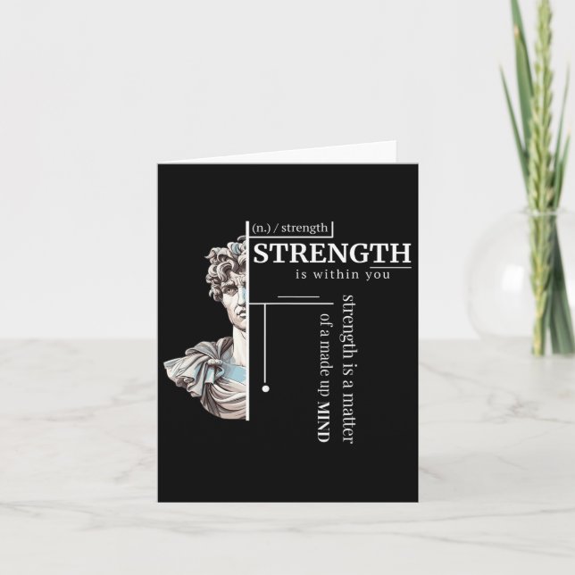Stoic Discipline Philosophy Positive Mindset Stren Card (Front)