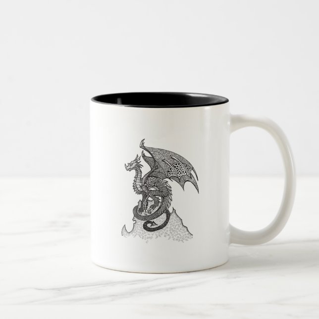 Stoic Dragon Two-Tone Coffee Mug (Right)