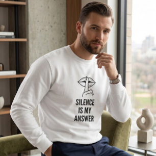 Stoic Focus Silence Is My Answer Graphic Knit Crew Sweatshirt