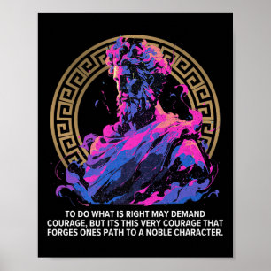 Stoic Inspirational Philosophy Epic Old Greek Stoi Poster