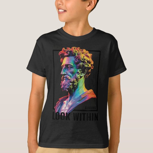Stoic Philosopher Introspective Marcus Aurelius Qu T-Shirt (Front)