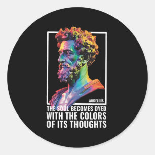 Stoic Philosopher Quote Greek Philosophy Marcus Au Classic Round Sticker