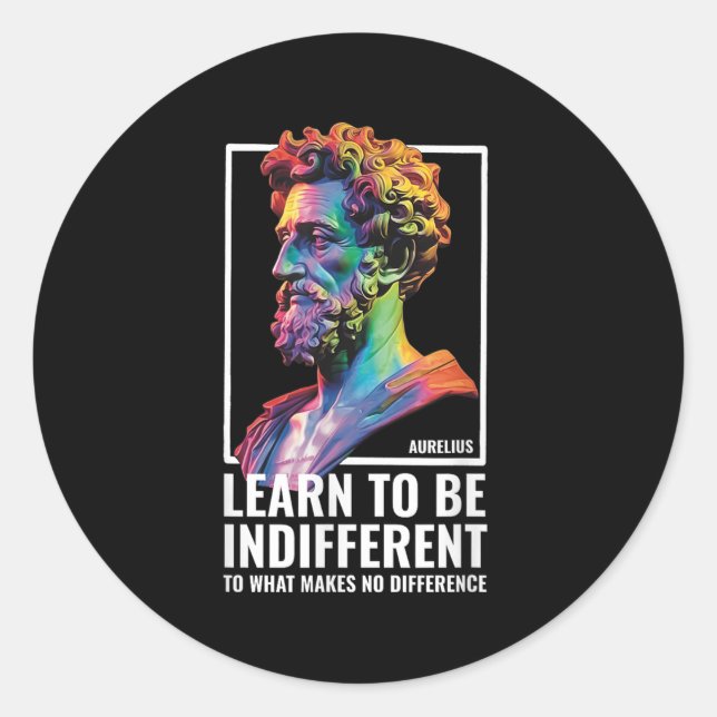 Stoic Philosopher Wisdom Marcus Aurelius Philosoph Classic Round Sticker (Front)
