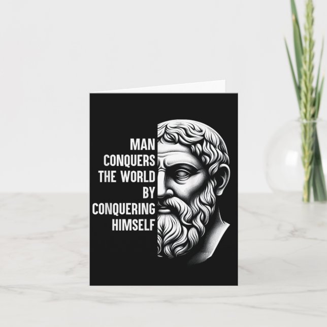 Stoic Philosopher Zeno Of Citium Quote Motivationa Card (Front)