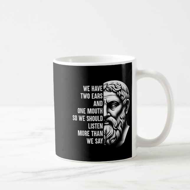 Stoic Philosopher Zeno Of Citium Quote Motivationa Coffee Mug (Right)