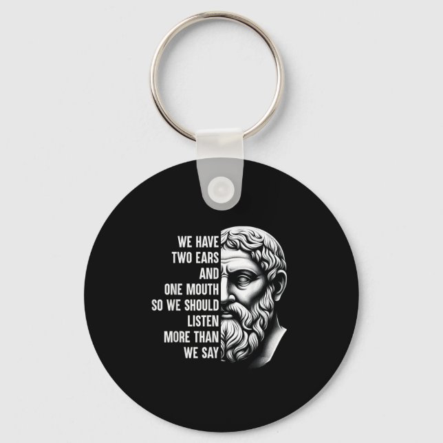 Stoic Philosopher Zeno Of Citium Quote Motivationa Keychain (Front)