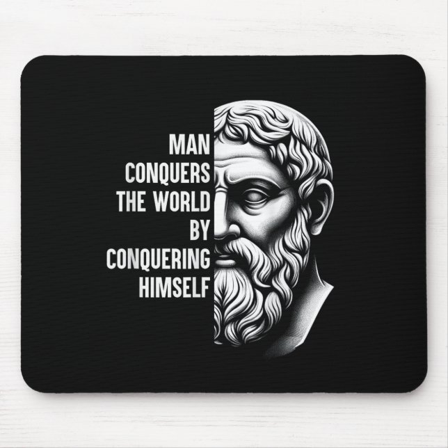Stoic Philosopher Zeno Of Citium Quote Motivationa Mouse Pad (Front)