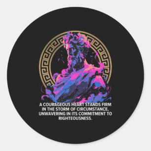 Stoic Philosophy Epic Old Greek Stoicism Inspirati Classic Round Sticker