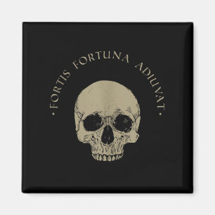 Stoic Philosophy Fortis Fortuna Adiuvat Skull Stoi Magnet