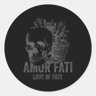 Stoic Philosophy Gray With Translation Stoicism Am Classic Round Sticker