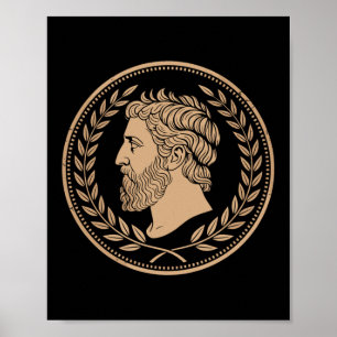 Stoic Roman Epictetus Bust Long Sleeve Poster