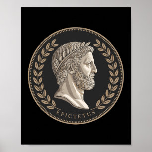 Stoic Roman Epictetus Bust Long Sleeve  Poster