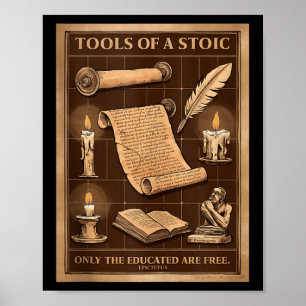 Stoic Stoicism Philosophy Quotes Virtue Wisdom Sel Poster