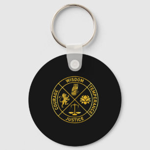 Stoic Virtues Wisdom Temperance Justice Courage St Keychain