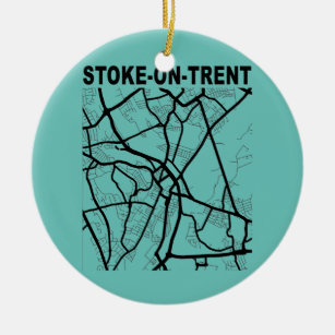 Stoke on Trent City Street Map United Kingdom Ceramic Ornament
