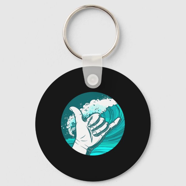 Stoked Hand Surfing  Keychain (Front)