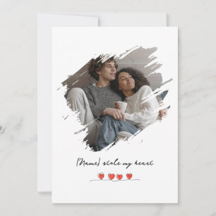 Stole My Heart Valentine's Day Photo Personalized Holiday Card