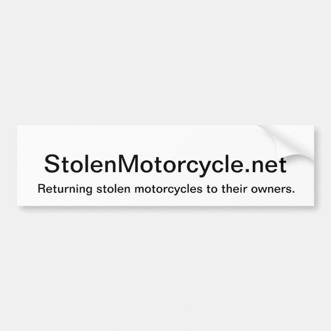 Stolen Bumper Sticker (Front)
