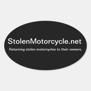 Stolen Motorcycle Oval Sticker