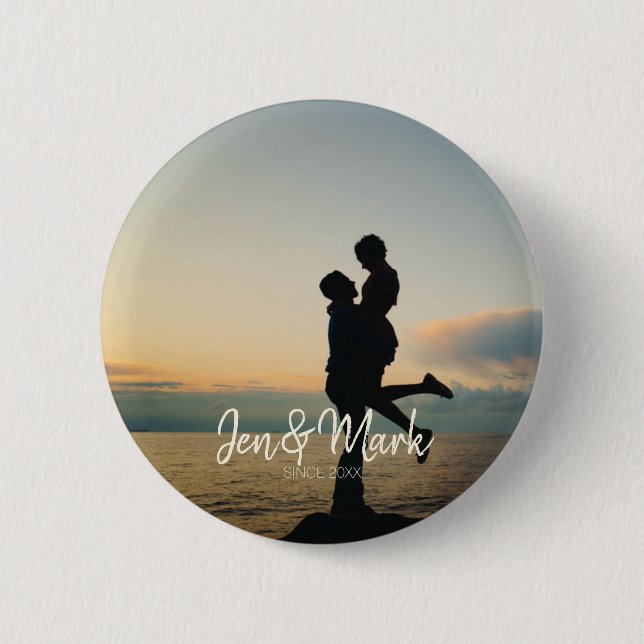 Stolen Photo. Name and Year Typography. 2 Inch Round Button (Front)
