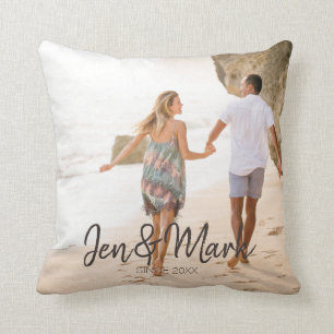 Stolen Photo. Name and Year Typography. Throw Pillow