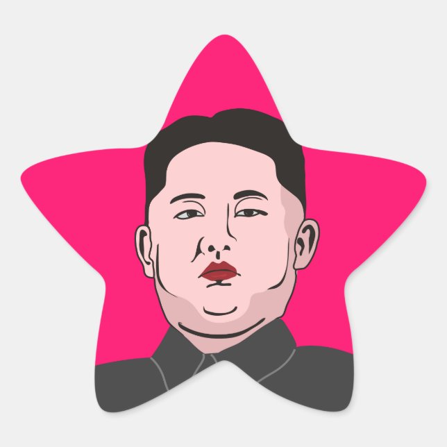 Stolid Kim Jong-un Star Sticker (Front)
