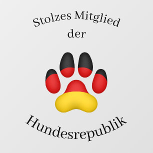 Stolzes Mitglied der Hundesrepublik German Dog Window Cling