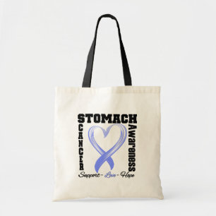 Stomach Cancer Awareness Brushed Heart Ribbon v1 Tote Bag