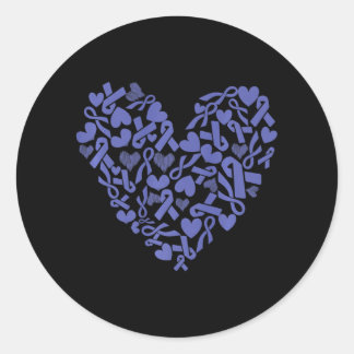 Stomach Cancer Awareness Heart Gastric Periwinkle  Classic Round Sticker