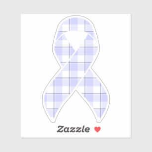 Stomach Cancer Awareness Plaid Periwinkle Ribbon