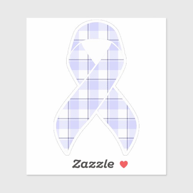Stomach Cancer Awareness Plaid Periwinkle Ribbon (Sheet)