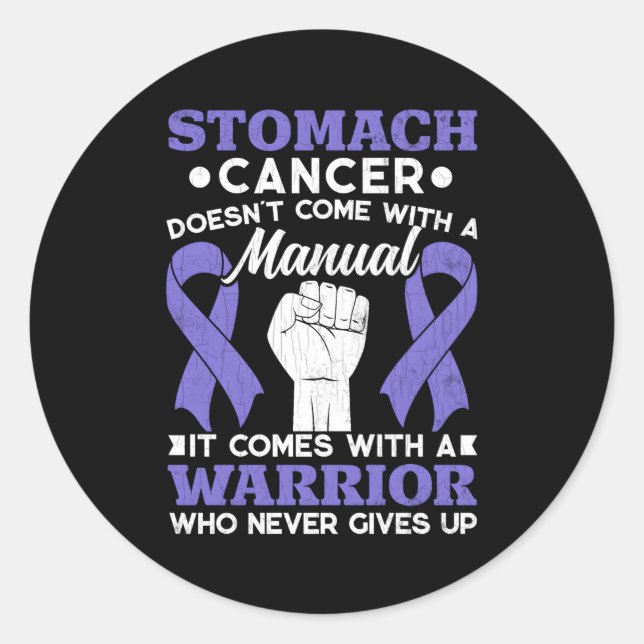 Stomach Cancer Comes With Warrior Awareness Month Classic Round Sticker (Front)