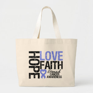 Stomach Cancer Hope Love Faith Large Tote Bag