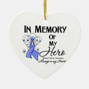 Stomach Cancer In Memory of My Hero Ceramic Ornament