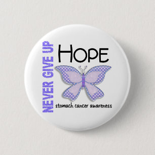 Stomach Cancer Never Give Up Hope Butterfly 4.1 2 Inch Round Button