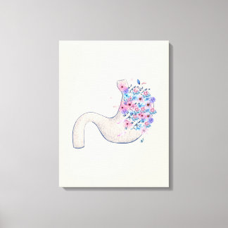 Stomach floral anatomy canvas for medical centre  print