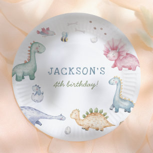 Stomp, Chomp & Roar Dinosaur Boys Birthday Party Paper Plate
