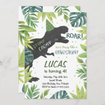 Stomp Chomp Roar Dinosaur Invitation Anniversaire
