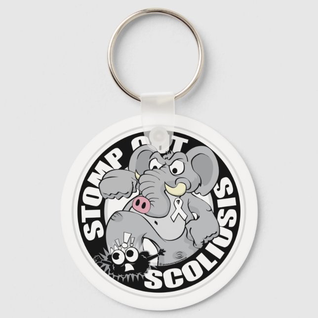 Stomp Out Scoliosis Keychain (Front)