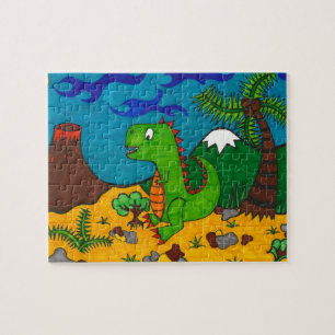 Stomping T-Rex Jigsaw Puzzle