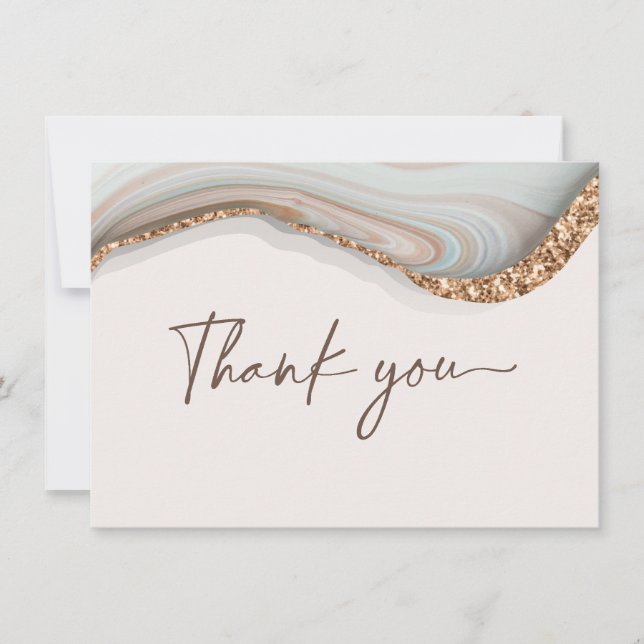 Stone Agate Marble Thank you Card (Front)