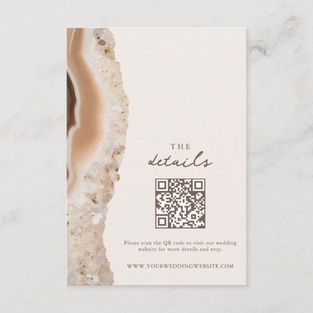 Stone Agate Marble Wedding Enclosure Card (Front)