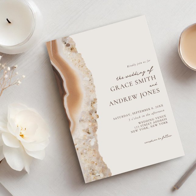 Stone Agate Marble Wedding Invitation (Creator Uploaded)