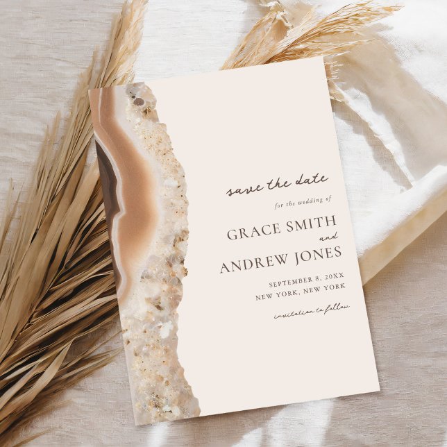 Stone Agate Marble Wedding Save The Date (Creator Uploaded)