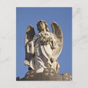 Stone Angel Looking Down Statue in Buenos Aires Postcard