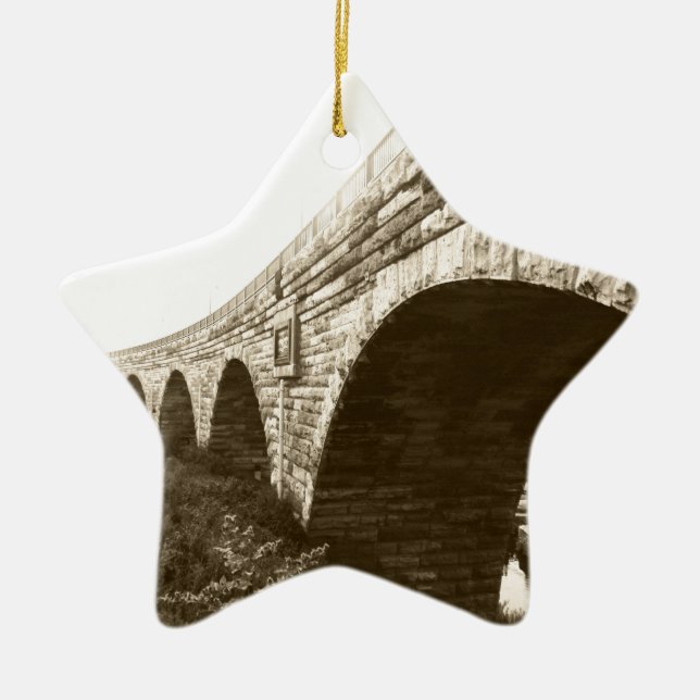 Stone Arch Bridge Ceramic Ornament (Front)