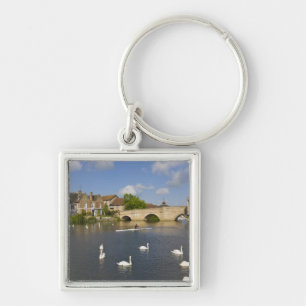 Stone arched bridge and River Ouse, St Ives, Keychain
