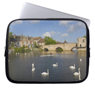 Stone arched bridge and River Ouse, St Ives, Laptop Sleeve