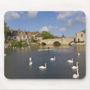 Stone arched bridge and River Ouse, St Ives, Mouse Pad